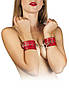 Наручники Leather Restraints Hand Cuffs, Red, фото 3