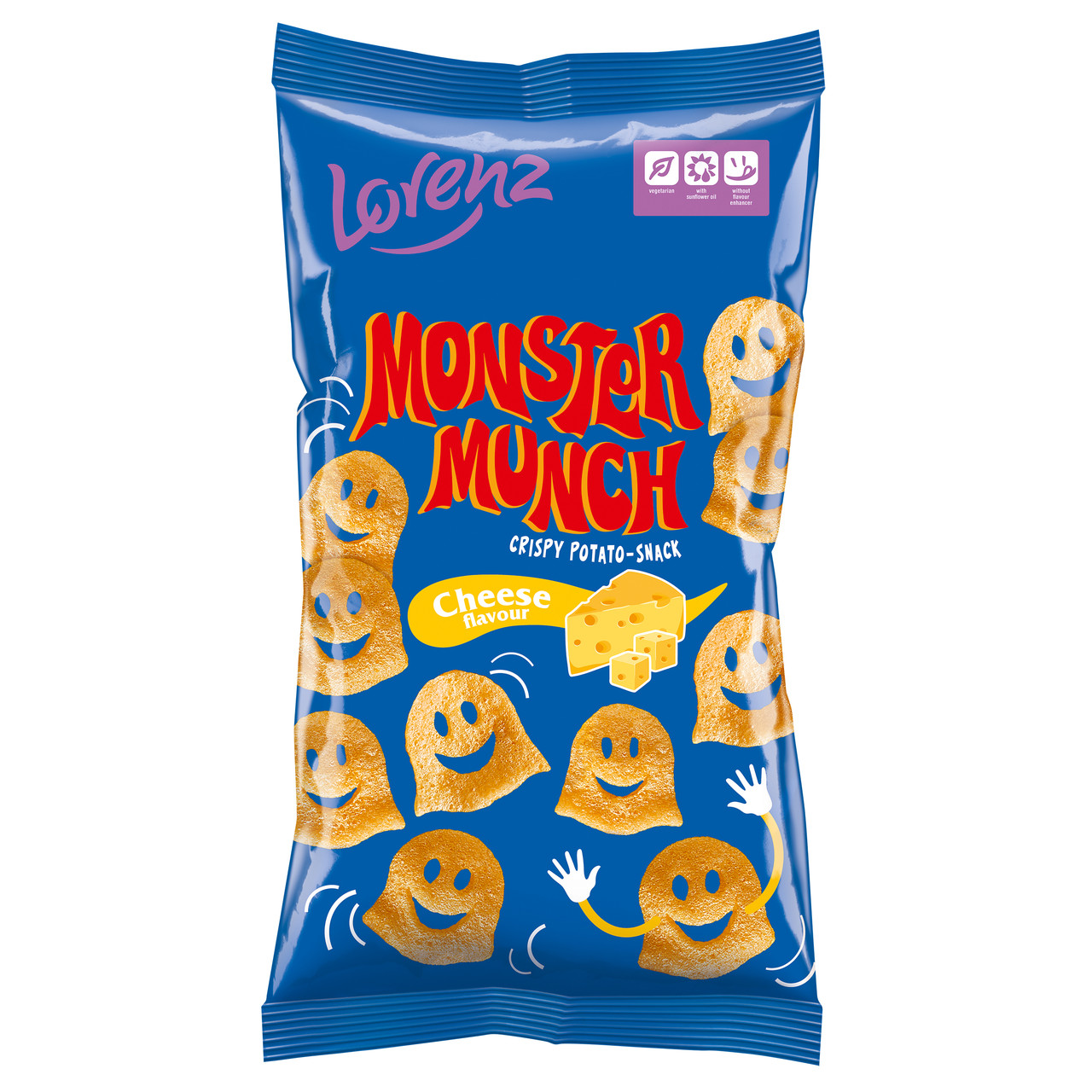 Снеки картопляна Monster Munch зі смаком сиру 75г ТМ Lorenz Німеччина
