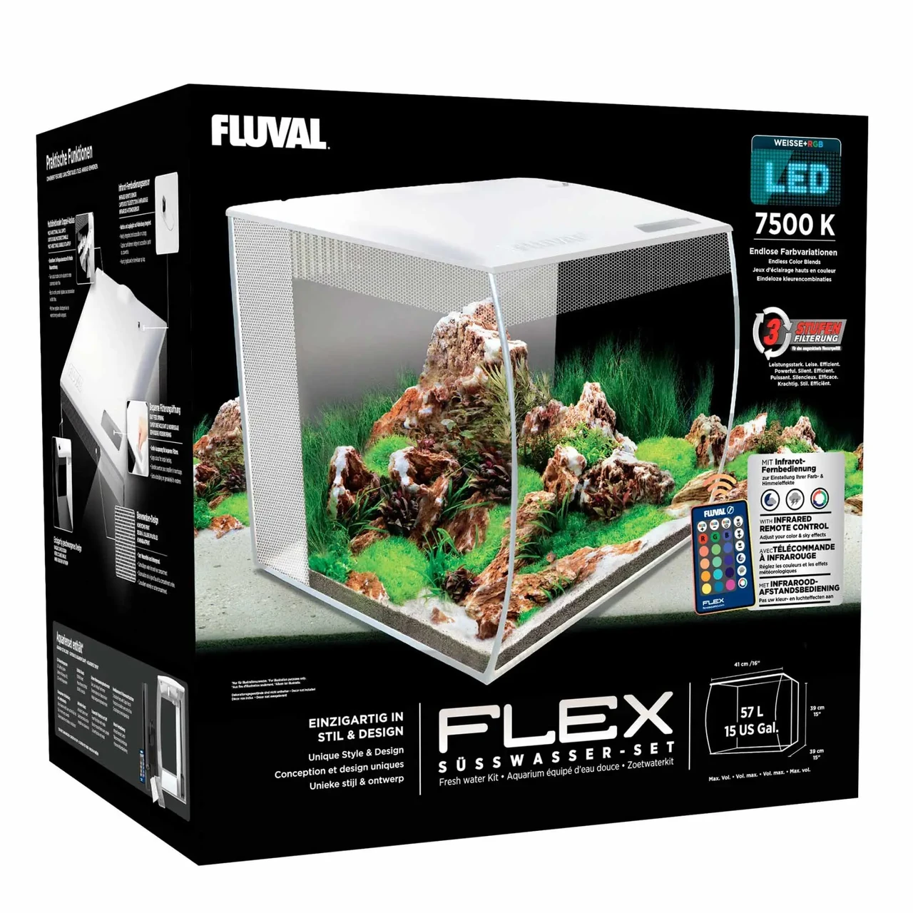 Аквариумный набор Fluval «Flex» белый, овальный (57 л) - фото 2 - id-p1510104226