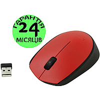 Беспроводная мышка Logitech M171 красная, маленький размер, мышь для ПК и ноутбука