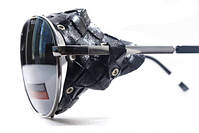 Окуляри захисні Global Vision Aviator-5 (silver mirror) дзеркальні чорні, зі з'ємним ущільнювачем із синтетичної "шкіри", фото 4