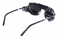 Окуляри захисні Global Vision Aviator-5 (silver mirror) дзеркальні чорні, зі з'ємним ущільнювачем із синтетичної "шкіри", фото 5