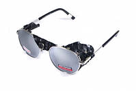 Окуляри захисні Global Vision Aviator-5 (silver mirror) дзеркальні чорні, зі з'ємним ущільнювачем із синтетичної "шкіри", фото 7
