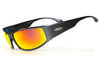 Окуляри захисні Global Vision BAD-ASS-1 GunMetal (G-Tech™ red) дзеркальні червоні в темній металевій оправі, фото 9