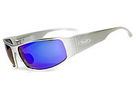 Окуляри захисні Global Vision BAD-ASS-1 Silver (G-Tech™ blue) дзеркальні сині в сріблястій металевій оправі, фото 5