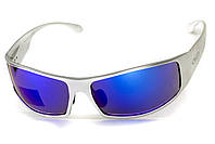 Окуляри захисні Global Vision BAD-ASS-1 Silver (G-Tech™ blue) дзеркальні сині в сріблястій металевій оправі, фото 6