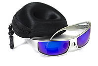 Окуляри захисні Global Vision BAD-ASS-1 Silver (G-Tech™ blue) дзеркальні сині в сріблястій металевій оправі, фото 8