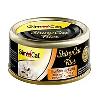 Вологий корм для кішок GimCat Shiny Cat Filet 70 г х 12 шт (тунець і гарбуз)