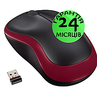 Беспроводная мышка Logitech M185, черная/красна, USB, мышь для ноутбука логитеч/лоджитек/логитек