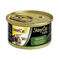 Вологий корм для кішок GimCat Shiny Cat 70 г (курка і трава)