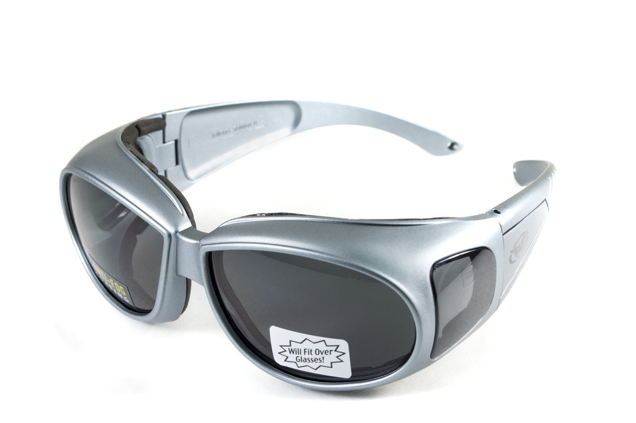 Окуляри захисні з ущільнювачем Global Vision Outfitter Metallic (gray) Anti-Fog, чорні в сірій оправі, фото 1