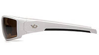 Окуляри захисні Venture Gear Pagosa White (bronze) Anti-Fog, коричневі в білій оправі, фото 4