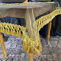 Скатерть силиконовая с окантовкой Бахрома, цвет: Золото (Под заказ или стандартный размер)