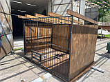Металевий Вольєр з профільної труби 3 на 2 м. (з дахом, без покрівлі, напівзакритий та зашитий вагонкою), фото 4