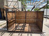 Металевий Вольєр з профільної труби 3 на 2 м. (з дахом, без покрівлі, напівзакритий та зашитий вагонкою), фото 2