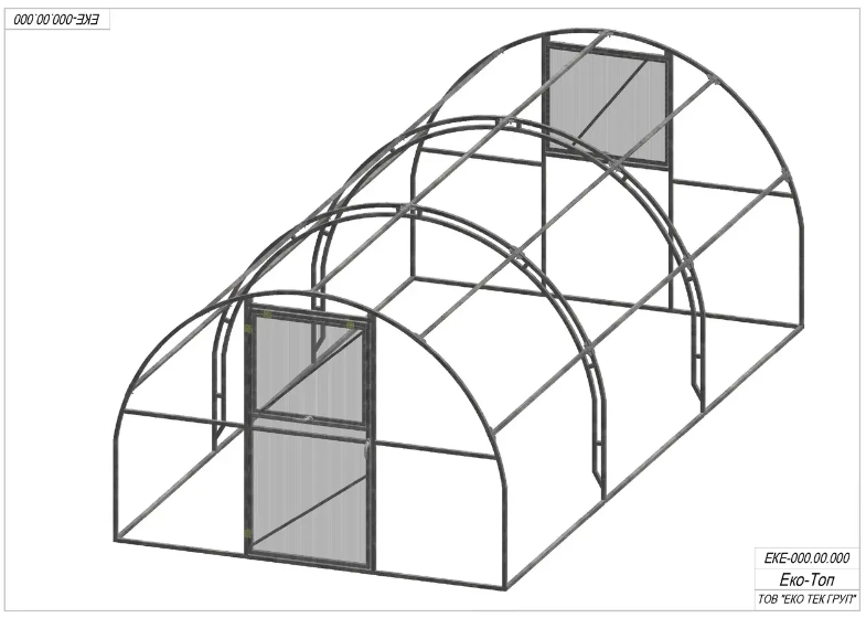 Аркова "Еко топ 3х4" преміум під полікарбонат 8 мм (оцинкована труба 30х30 мм), фото 1