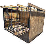 Металевий Вольєр з профільної труби 3 на 2 м. (з дахом, без покрівлі, напівзакритий та зашитий вагонкою), фото 3