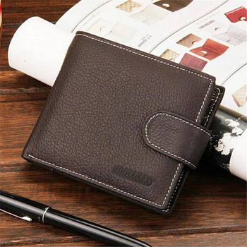 Чоловічий гаманець ( 9x11x2,5 см) / чоловічий чорний кланч Коричовий