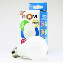 Світлодіодна лампа Biom А60 12W E27 4500K BT-512 1432, фото 3