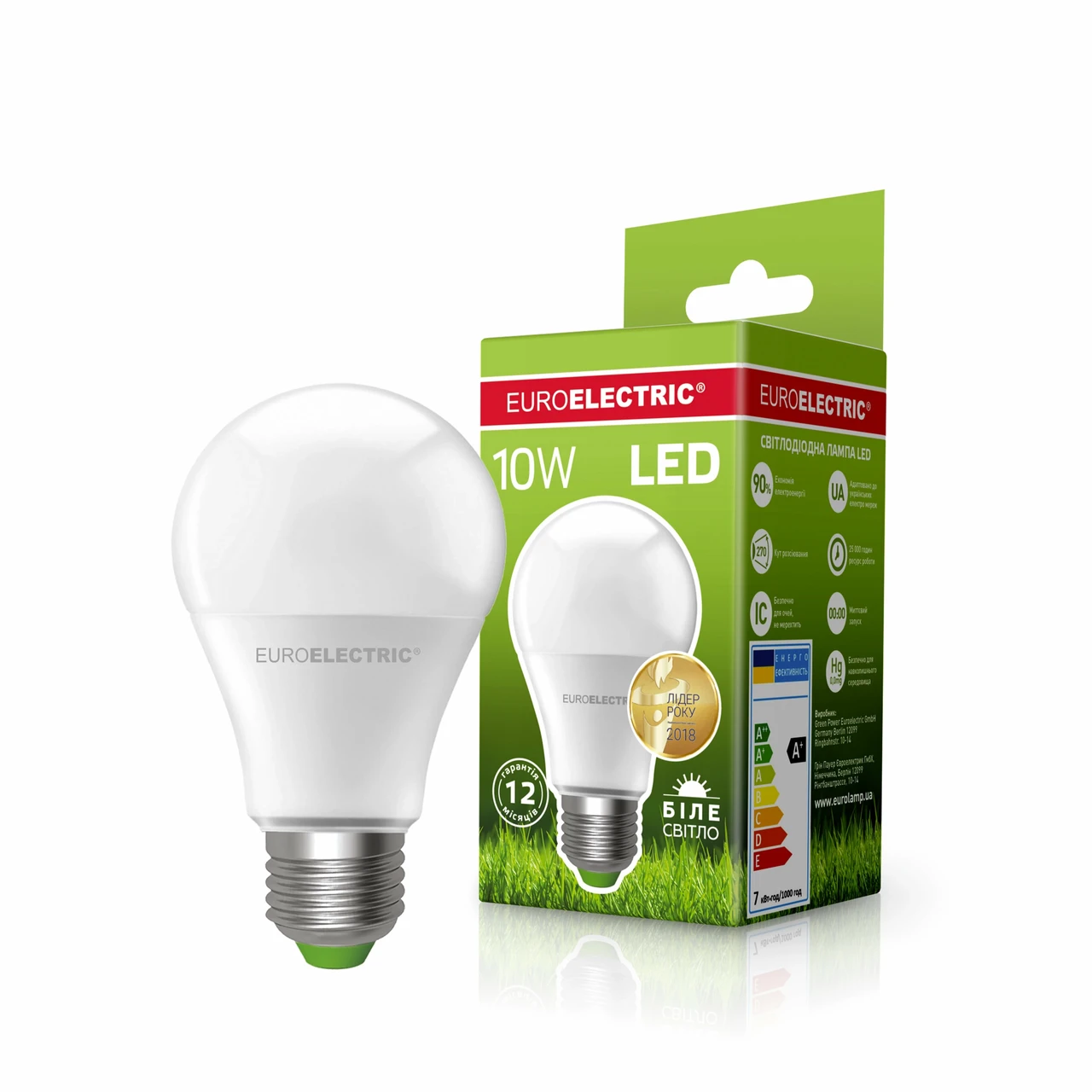 Світлодіодна лампа Euroelectric A60 10W E27 4000K LED-A60-10274(EE)