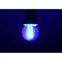 LED лампа Velmax V-FILAMENT-G45 2W E27 синя 21-41-34, фото 3