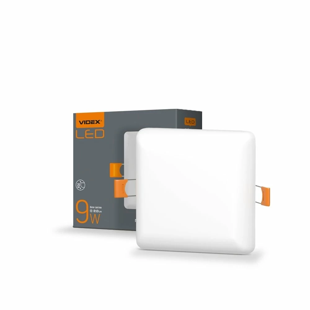 LED світильник безрамковий квадрат Videx 9W 4100K VL-DLFS-094