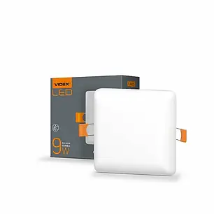 LED світильник безрамковий квадрат Videx 9W 4100K VL-DLFS-094, фото 1