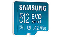 Карта памяти SAMSUNG EVO Select 512GB microSDXC+Adapter up to 130MB/s Full HD & 4K (MB-ME512KA)