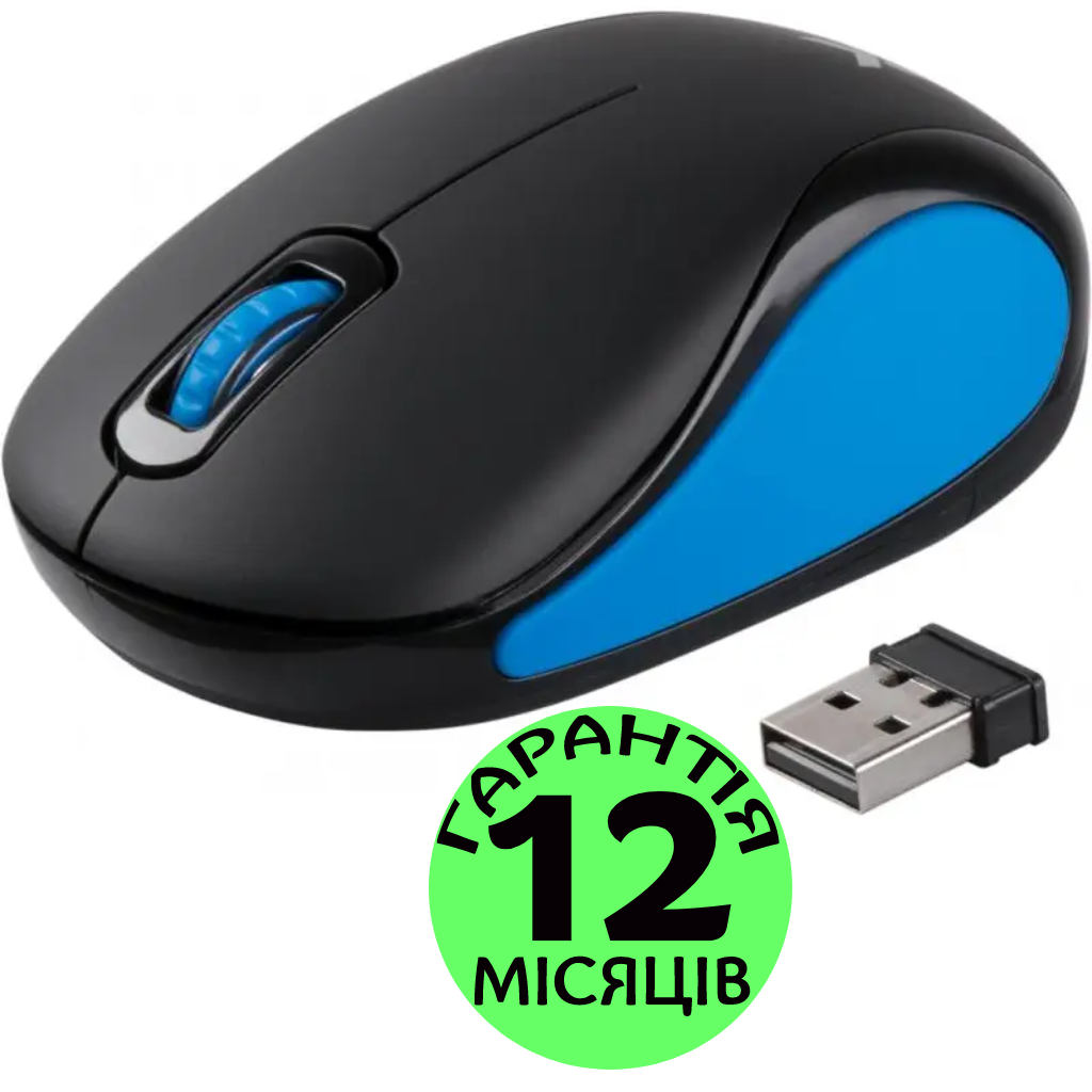 Бездротова мишка Vinga MSW-907 чорно-синя, безпровідна миша для ноутбука