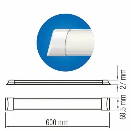 LED світильник Horoz TETRA-18 18W 6400K 60см 052-003-0060-020, фото 2