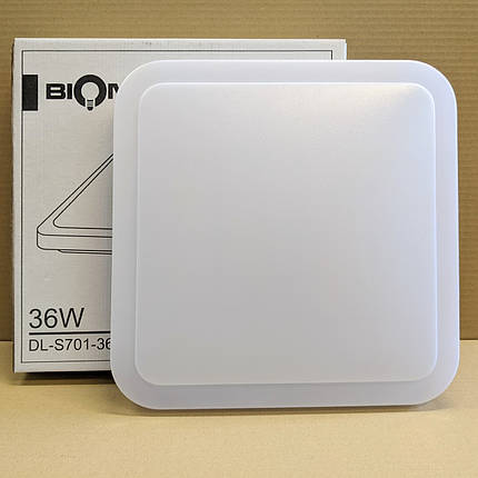 LED світильник накладний Biom 36W 6200К квадрат DL-S701-36-6 21875, фото 1