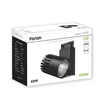 LED світильник трековий Feron AL105 COB 40W 4000К IP40 чорний 5994 (29696), фото 4