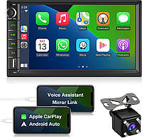 ZKJAYOE автомагнитола магнитола 2 DIN с Apple CarPlay и Android Auto