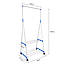 Вішалка підлогова Clothes Rack пересувна двоярусна з полицями стійка для одягу та взуття на коліщатках, фото 4