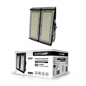 LED прожектор EUROLAMP модульний з інтегрованим радіатором 100W 5000K LED-FLP-100/50, фото 2