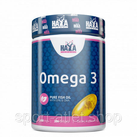 Жирні кислоти Haya Labs Omega 3 1000 mg, 200 капсул, фото 1