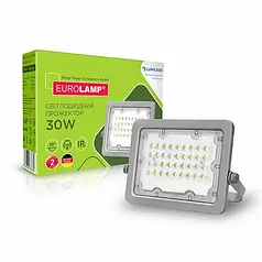 LED прожектор EUROLAMP SMD з радіатором 30W 5000K сірий LED-FL-30(gray)