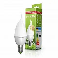 LED лампа свічка на вітрі Euroelectric CW 6W E14 4000K LED-CW-06144(EE)