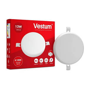 LED світильник Vestum коло "без рамки" 12W 4100К 1-VS-5510, фото 1