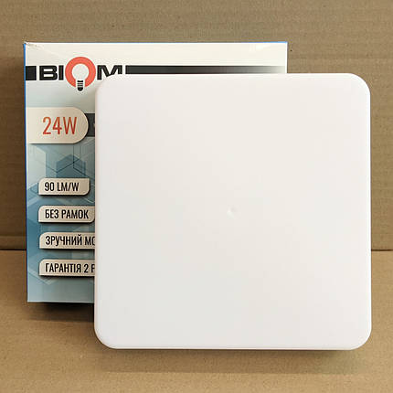 LED світильник накладний Biom 24W 5000К IP33 квадрат BYS-01-24-5 22147, фото 1