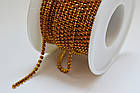 010SS6 Стразовий ланцюжок honey amber оправа в колір страз (2мм).Ціна за 10 см, фото 2