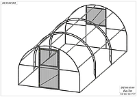 Арочная "Эко топ 3х4" под поликарбонат 8 мм (оцинкованная труба 30х30 мм)