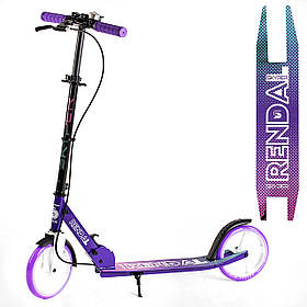 Самокат двоколісний (алюмінієва рама, PU 200 мм, ручне гальмо, підніжка) "Skyper" NL - 15602 Фіолетовий