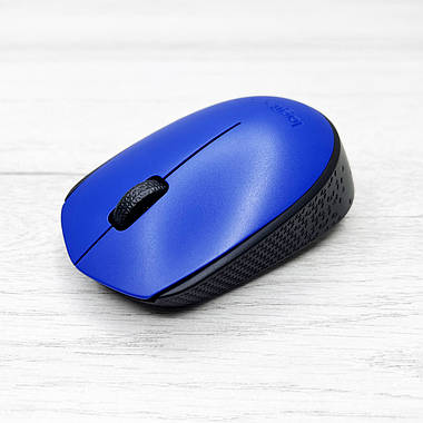 Комп'ютерна мишка бездротова LOGITECH M171 (чорний-синій), фото 3