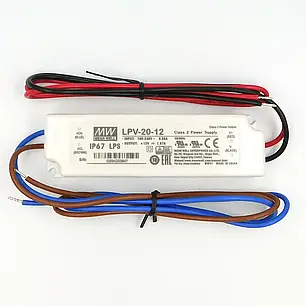 Блок живлення Mean Well 20W 12V 1.67A IP67 LPV-20-12, фото 2