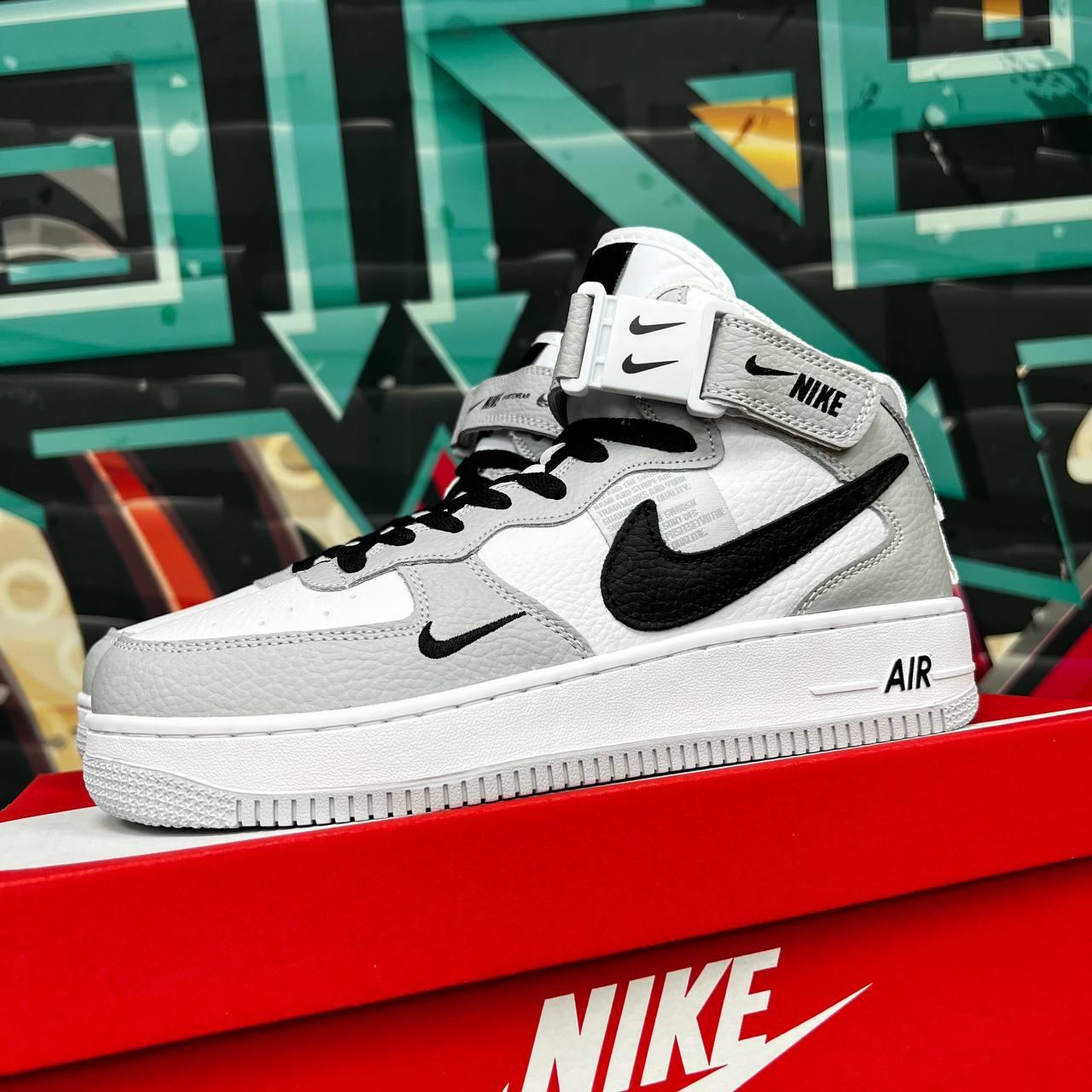 Купить Кроссовки Nike Air Force 1 Mid мужские кожаные, кроссовки найк ...