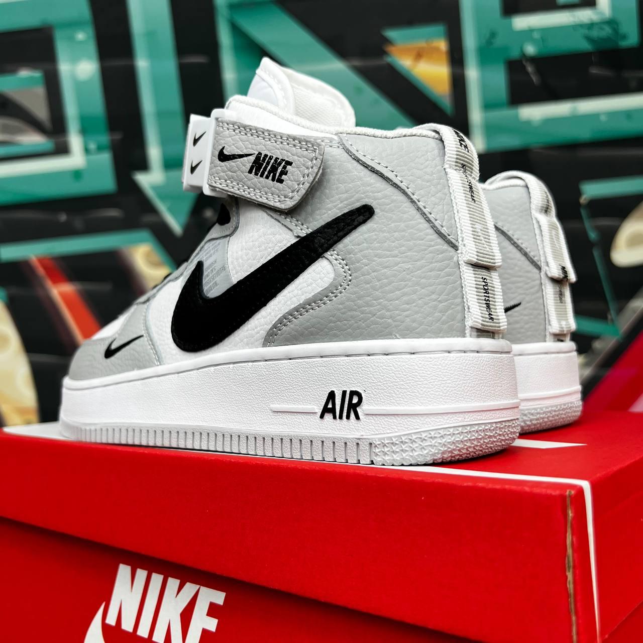 Купить Кроссовки Nike Air Force 1 Mid мужские кожаные, кроссовки найк ...