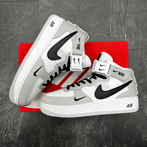 Купить Кроссовки Nike Air Force 1 Mid мужские кожаные, кроссовки найк ...