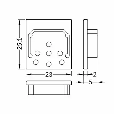 Заглушка TOPMET для накладного профілю LINE A-20 23х25мм LZ 20S, фото 2