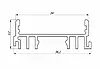 Комплект ТІС профіль накладний алюм. анод + розсіювач для LED стрічки ЛСС, фото 2